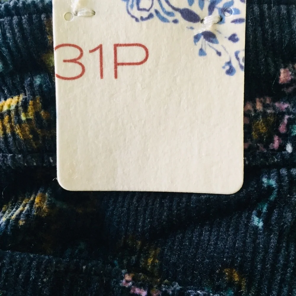 Anthropologie Pilcro The Icon Flare Low-Rise Corduroy Floral Pants - Picture 9 of 11